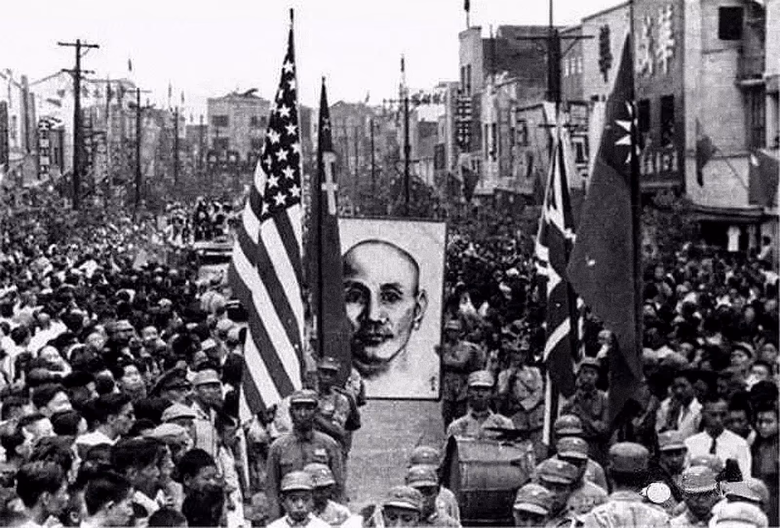 1945年 重庆庆祝抗日战争胜利游行