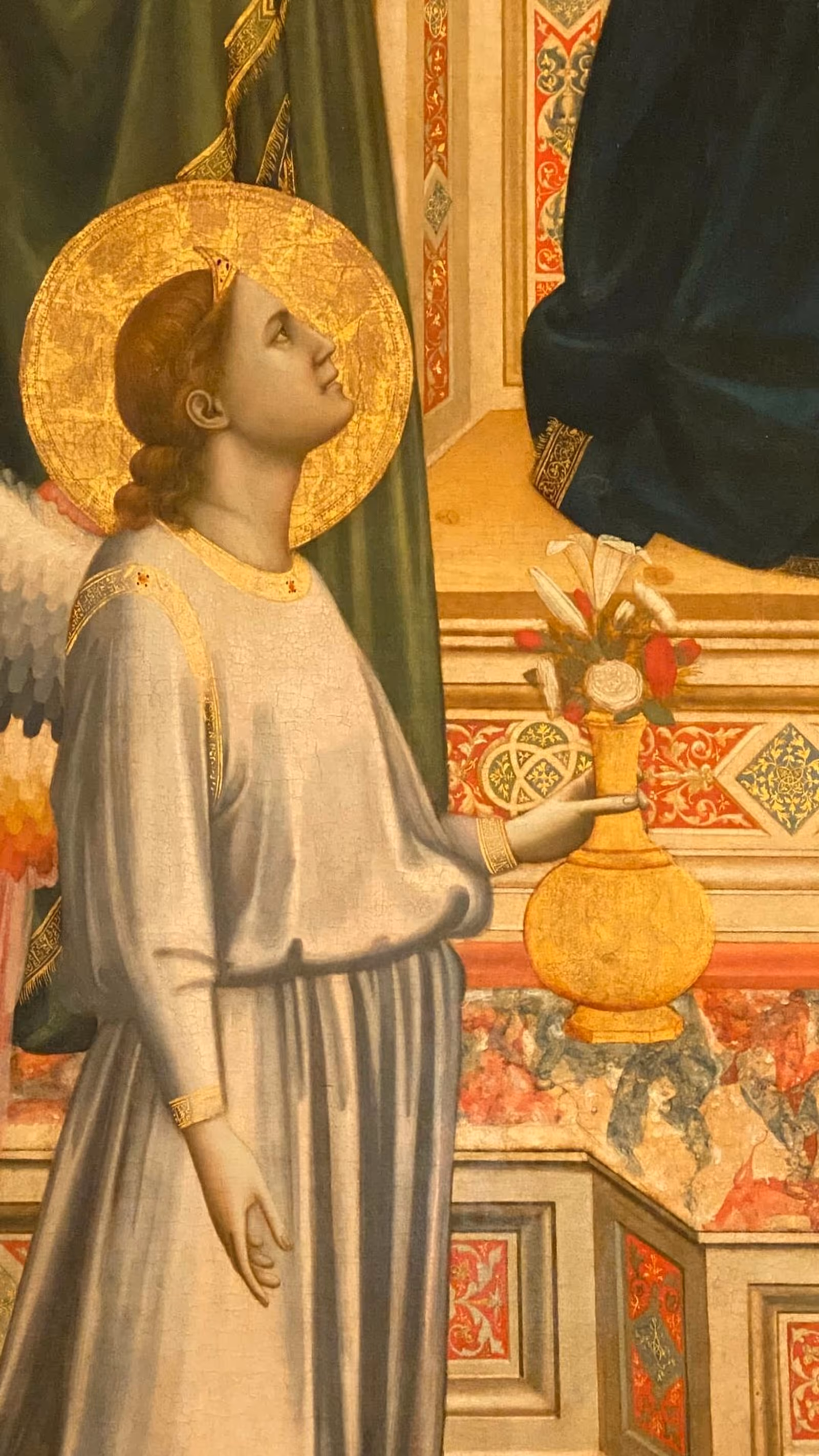 乔托·迪·邦多纳（Giotto di Bondone），《宝座上的圣母》（局部），油画